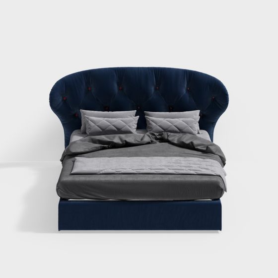 Classic Low-Poly Bed 3D model for Stylish Homes