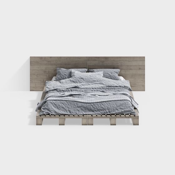 Modern Minimalist 3D Bed Frame Model