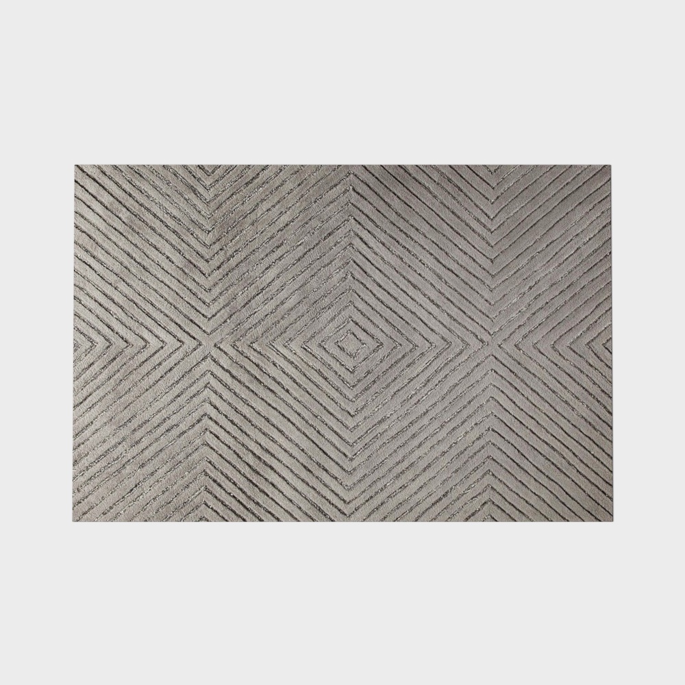Abstract Geometric Rug 3D Model – Gray Low-Poly Design