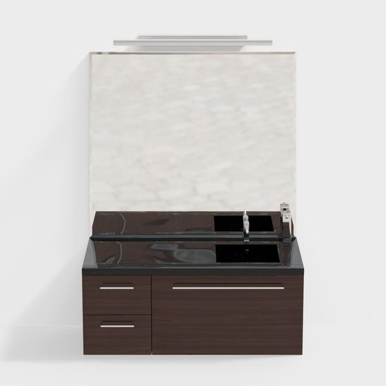 Modern Low-Poly Bathroom Cabinet 3D model