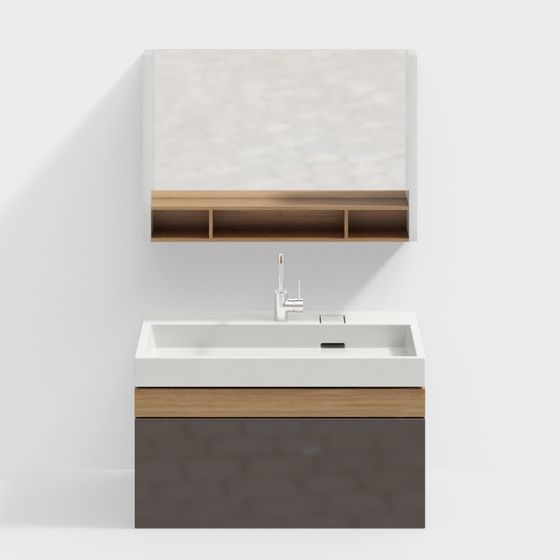Elegant Modern Bathroom Cabinet 3D model