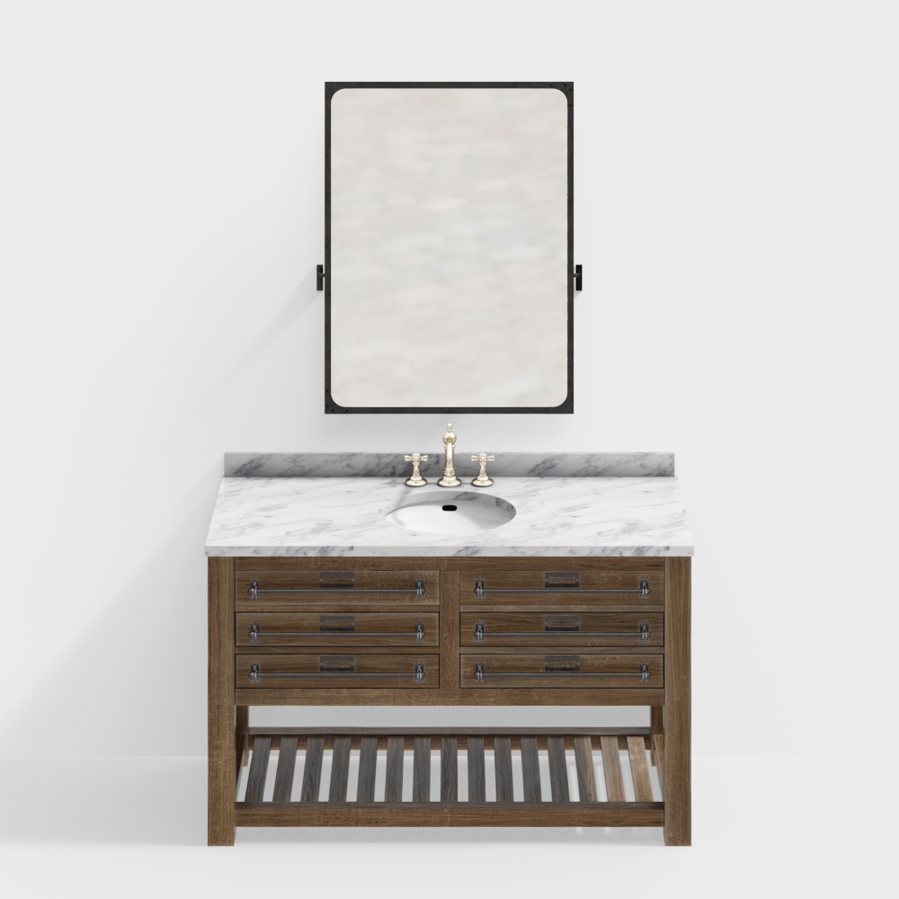 MERCANTILE EXTRA-WIDE SINGLE VANITY SINK_ Bathroom