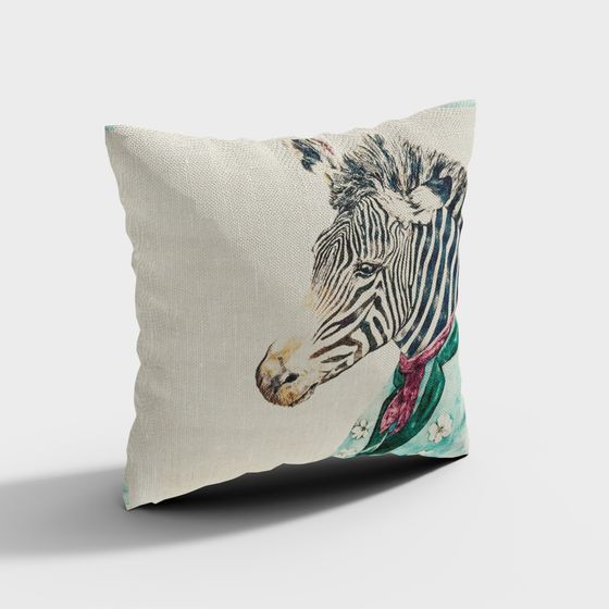 Artistic Zebra Pillow 3D model for Creative Use