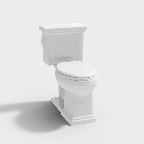 Elegant Low-Poly Toilet 3D model for Modern Interiors