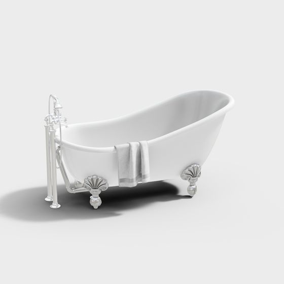 Classic Clawfoot Bathtub 3D model