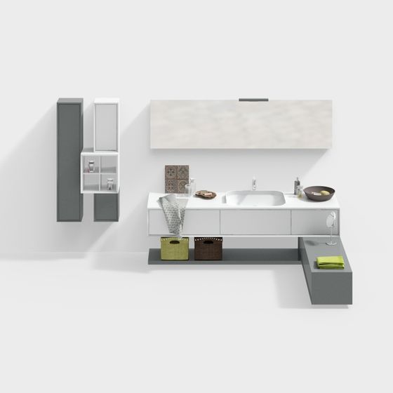 Stylish Modern Bathroom Vanity 3D model