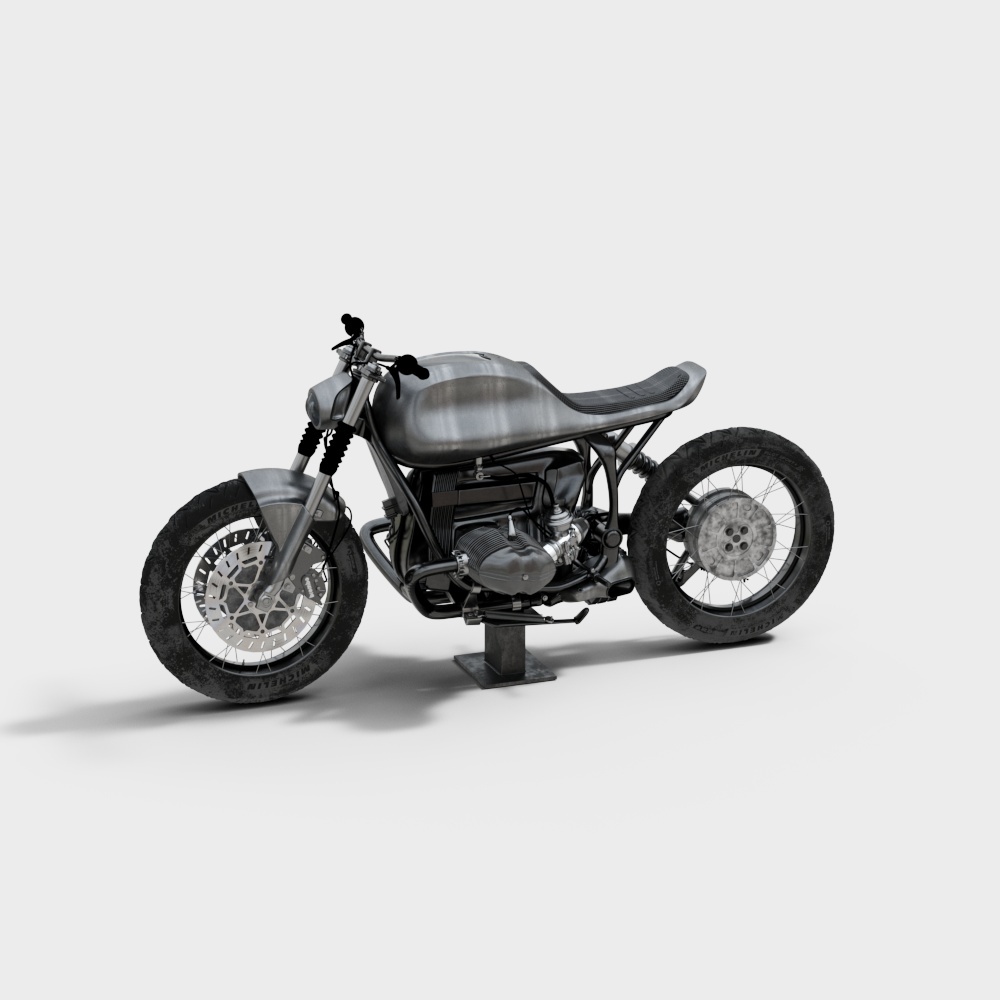 Retro Style Motorcycle 3D model