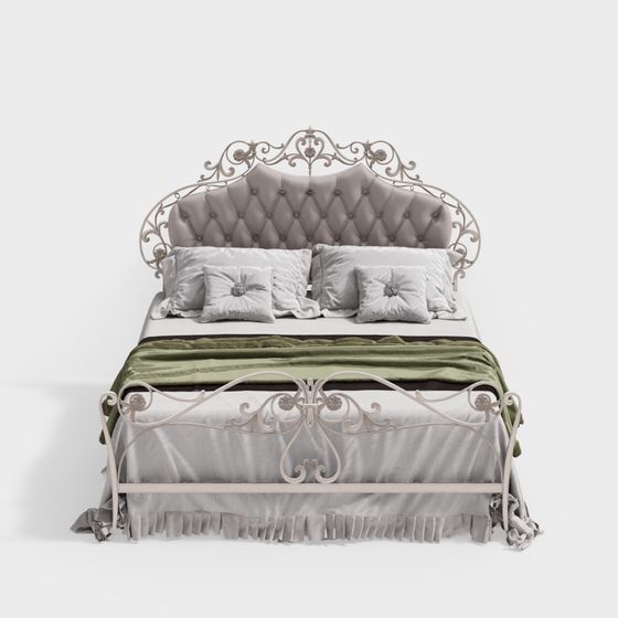 Charming Low-Poly Bed Frame 3D Model