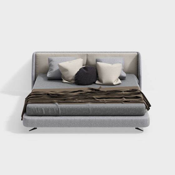 Elegant Modern Bed 3D model for Home Design