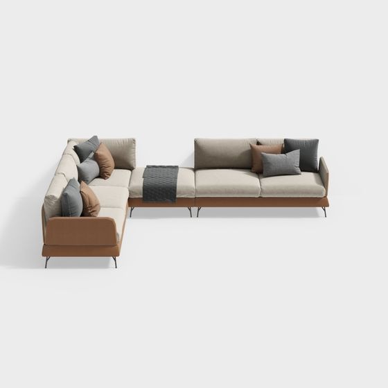 Contemporary Low-Poly Sofa 3D model for Home Design