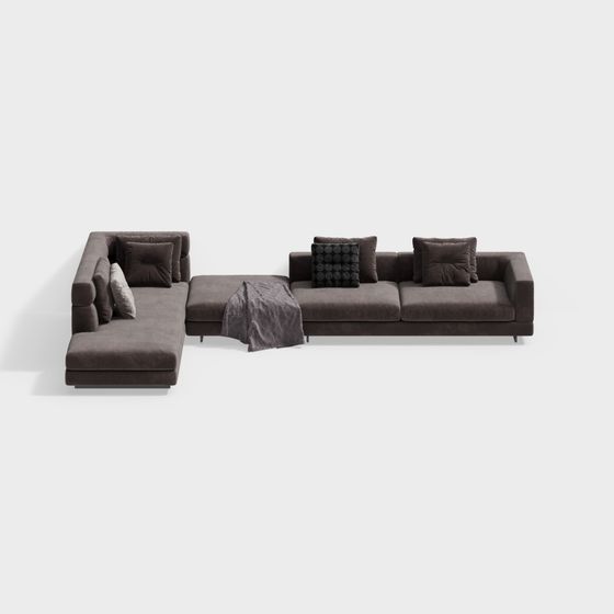 Urban Comfort Low-Poly Sofa 3D model