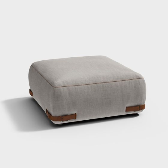 Elegant Square Stool 3D model for Modern Interiors