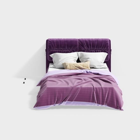 Velvet Dreams 3D model Bed for Stylish Interiors