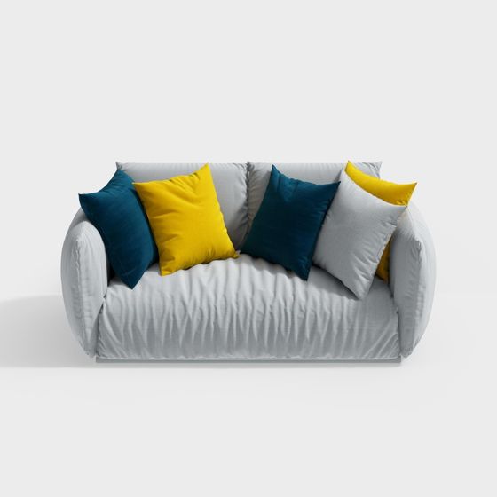 Stylish Low-Poly Sofa 3D model