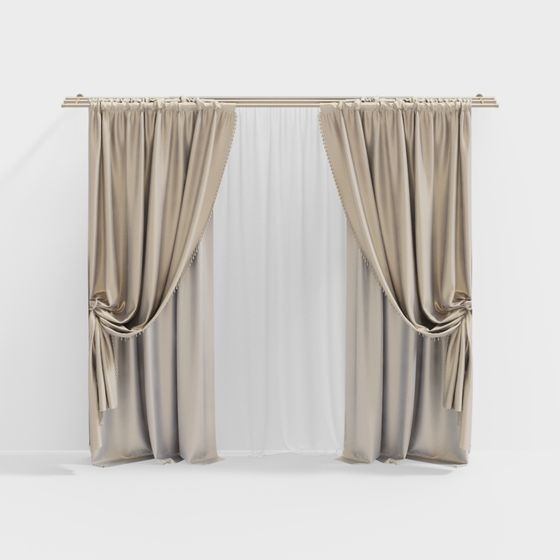 Elegant Curtain 3D model for Serene Spaces