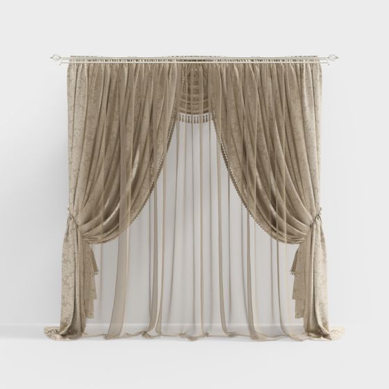 Classic Luxury Curtain 3D model