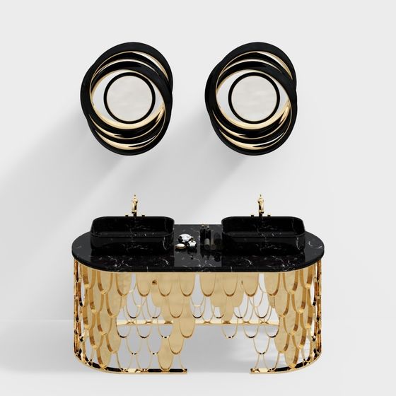 Luxurious 3D Model Bathroom Vanity