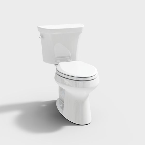 Stylish Low-Poly Toilet 3D model for Modern Interiors