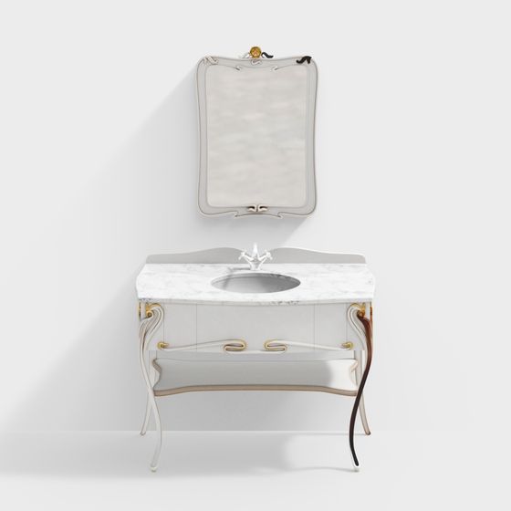 Vintage Bathroom Cabinet 3D Model