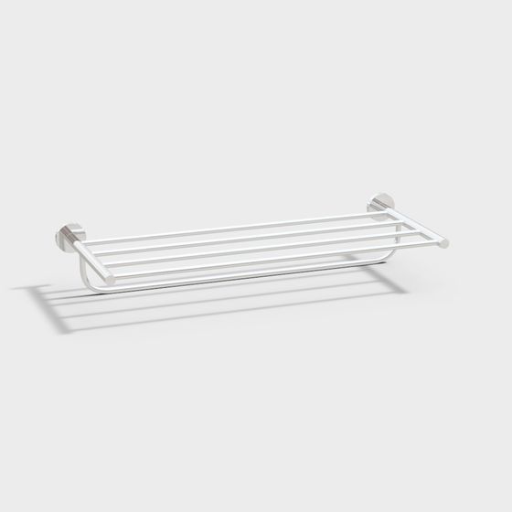 Minimalist Towel Rack 3D model for Interiors