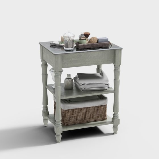 Vintage Style Side Table 3D model for Modern Interiors