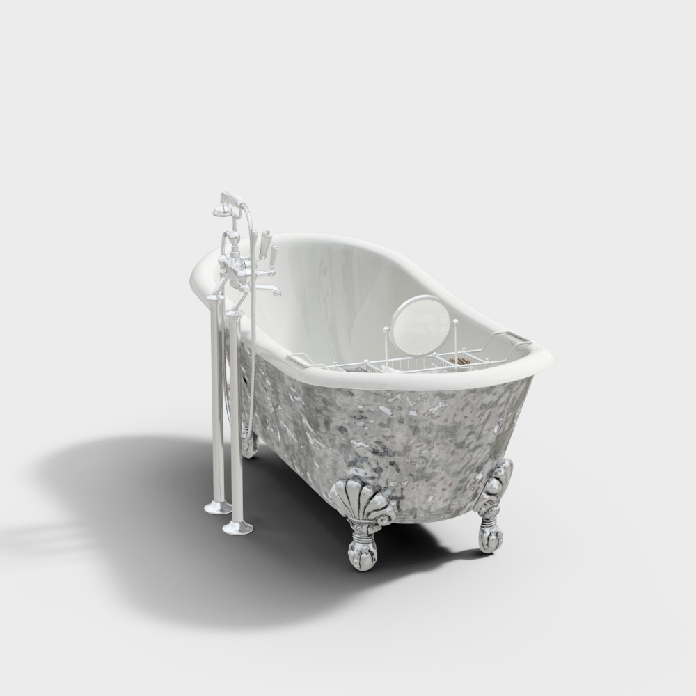 Elegant Victorian Clawfoot Tub 3D model