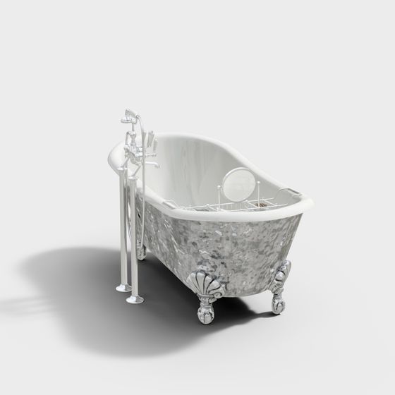 Elegant Victorian Clawfoot Tub 3D model