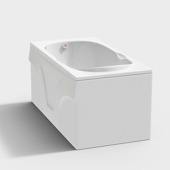 Minimalist 3D Bathtub Model for Modern Design