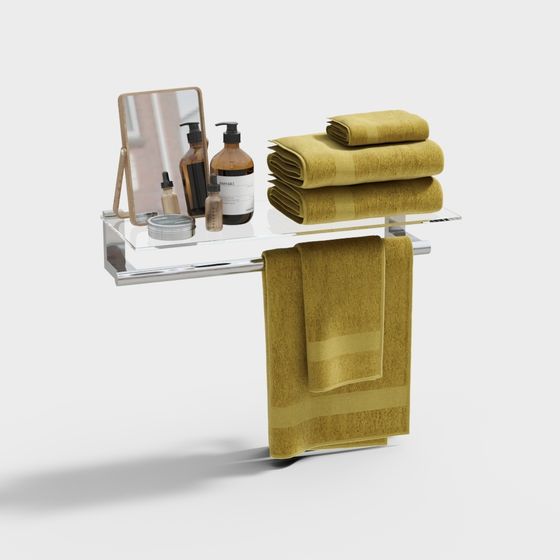 Modern Minimalist Bathroom Accessories 3D model