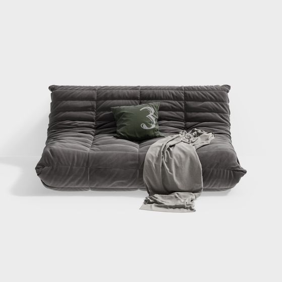 Stylish Low-Poly Sofa 3D model for Contemporary Homes