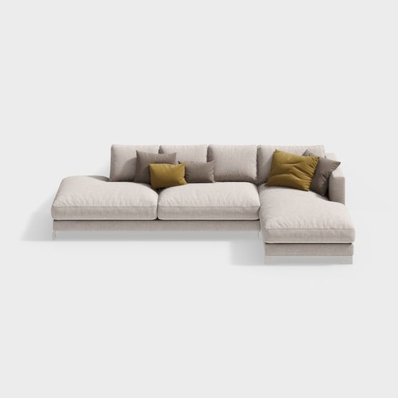 Urban Comfort Low-Poly Sofa 3D model