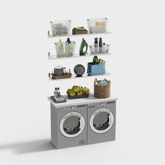 Stylish Laundry Room 3D Model