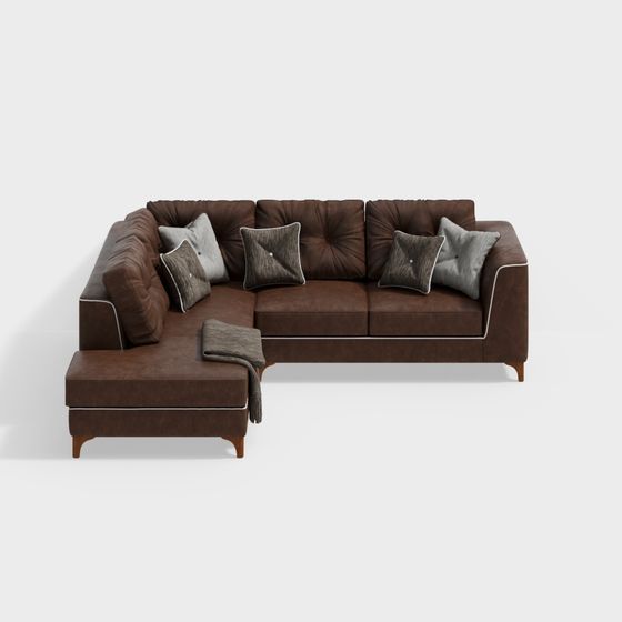 Elegant Low Poly 3D Sofa Model for Contemporary Spaces