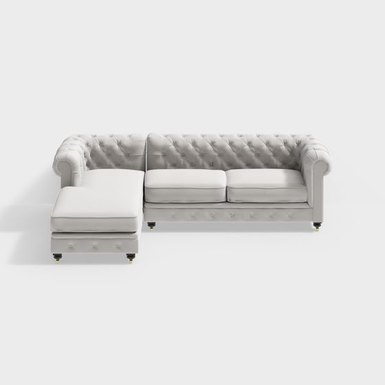Elegant Chesterfield Sofa 3D model