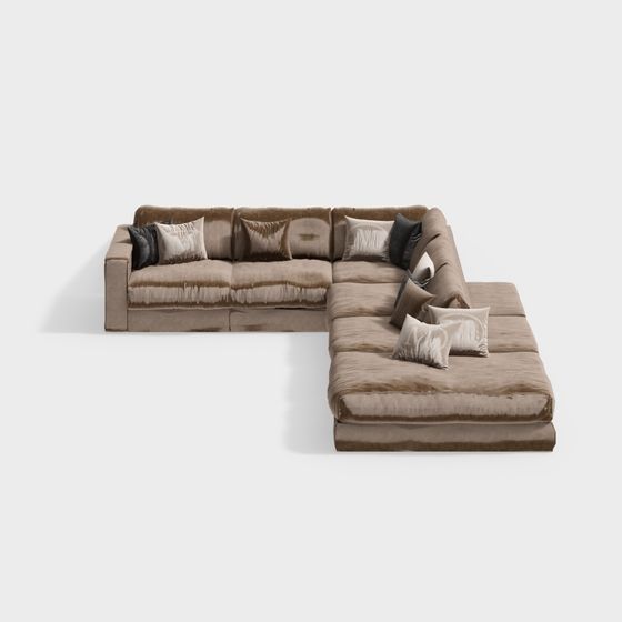 Elegant Low-Poly 3D Sofa Model for Modern Homes