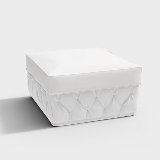 Stylish Square Storage Stool 3D model