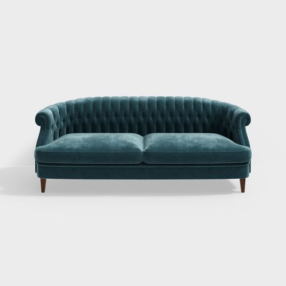 Luxury Green Antique Sofa 3D Model for Charming Interiors