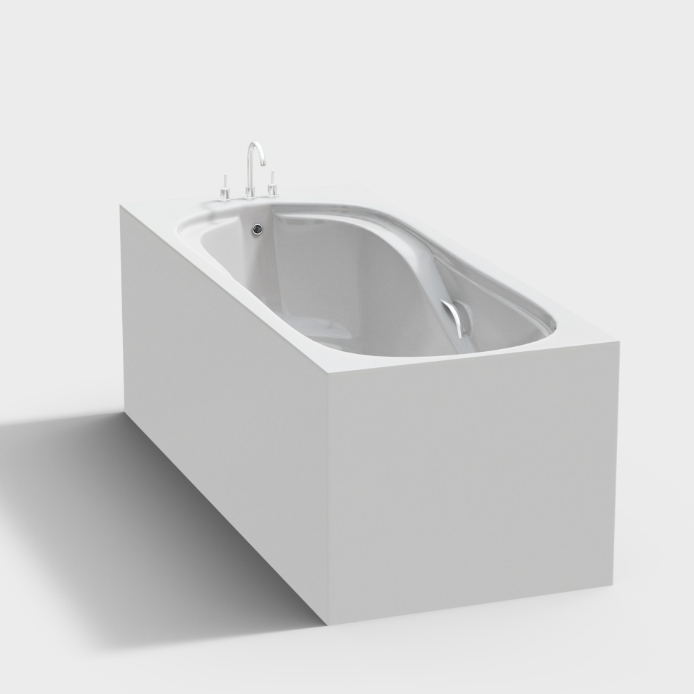 Minimalist Gray Bathtub 3D model