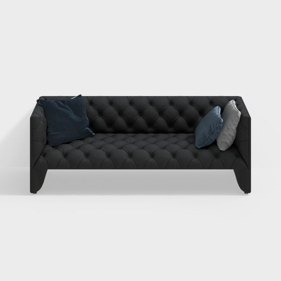 Elegant Low-Poly 3D Model Sofa Design