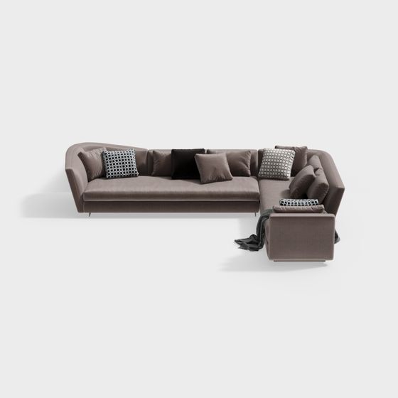 Chic Low-Poly Sofa 3D Model for Contemporary Interiors