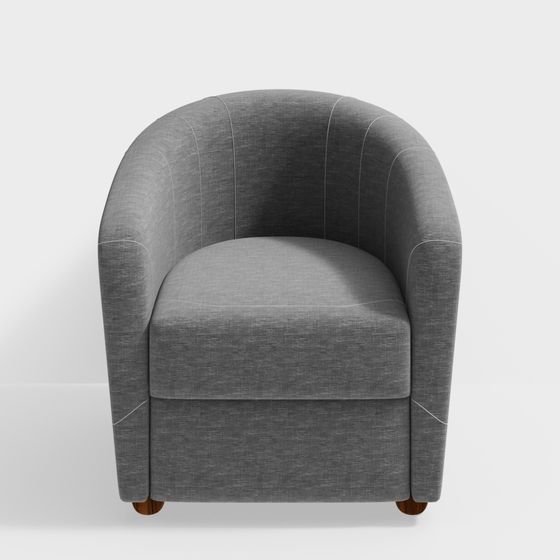 Elegant Gray Armchair 3D model for Modern Interiors