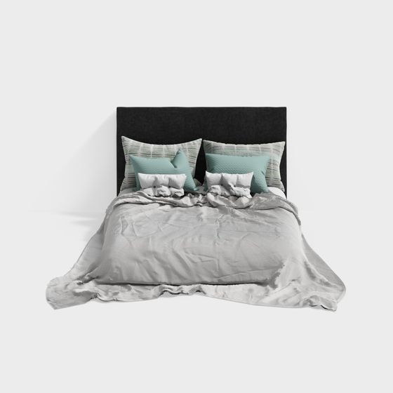 Stylish Low Poly Bed 3D model for Modern Interiors