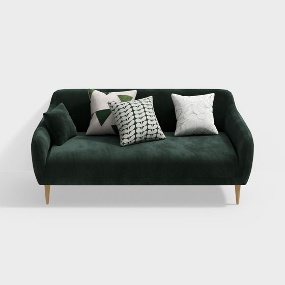 Elegant Low-Poly Sofa 3D model for Modern Interiors