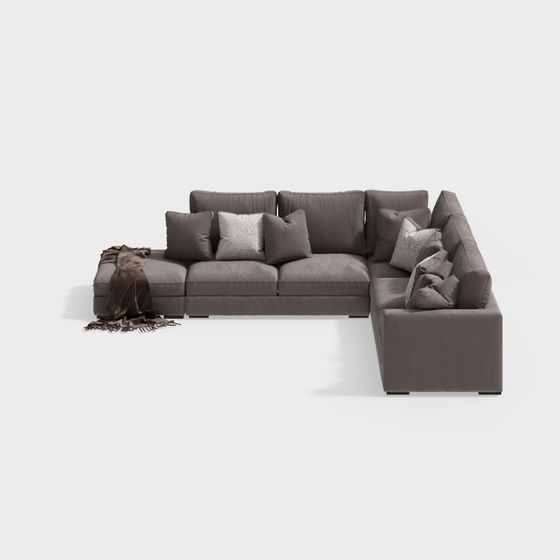 Stylish Low-Poly 3D Sofa Model for Contemporary Living