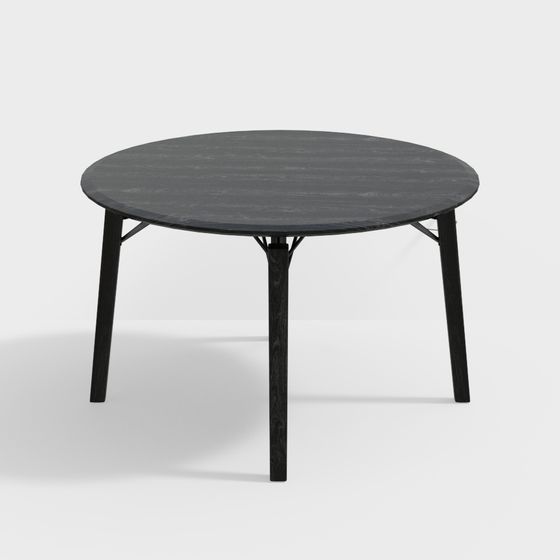 Elegant Low-Poly Round Table 3D model