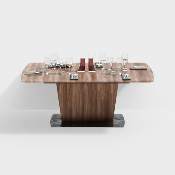 Elegantly Designed 3D Dining Table Model for Modern Spaces