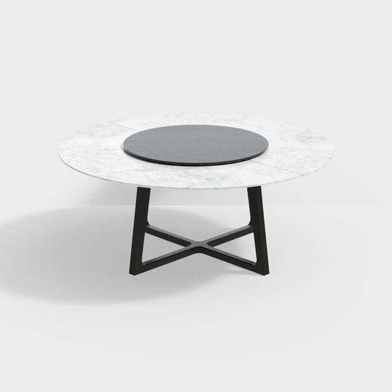 Modern Black and Gray Dining Table 3D Model