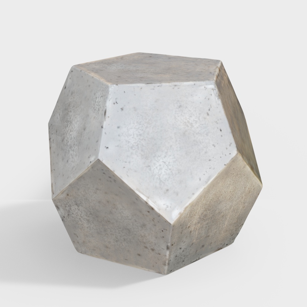 Concrete Polyhedron 3D Model for Creative Design