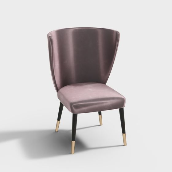 Stylish Velvet 3D Chair Model for Interiors