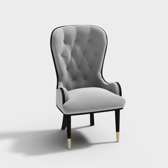 Stylish Wingback Chair 3D model